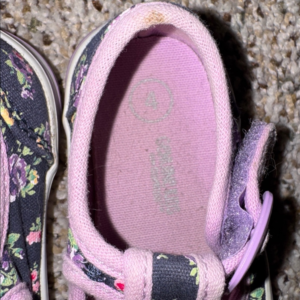 Floral Kids Shoes - Purple and Pink - Picture 2 of 3